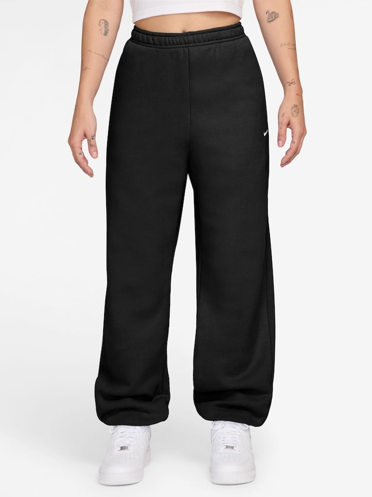 Nike Black Studio Fleece Oversized Cuffed Joggers - Image 1 of 3 Nike Black Studio Fleece Oversized Cuffed Joggers - Image 1 of 3