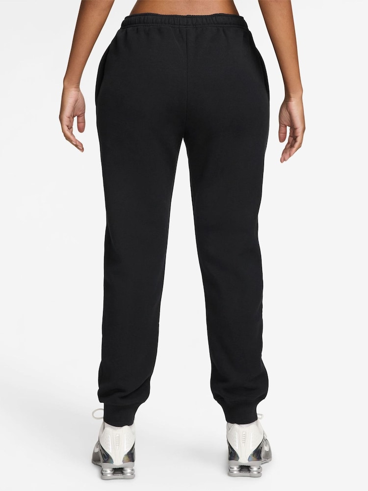Nike Black/Sail Studio Fleece Mid Rise Joggers - Image 2 of 3 Nike Black/Sail Studio Fleece Mid Rise Joggers - Image 2 of 3