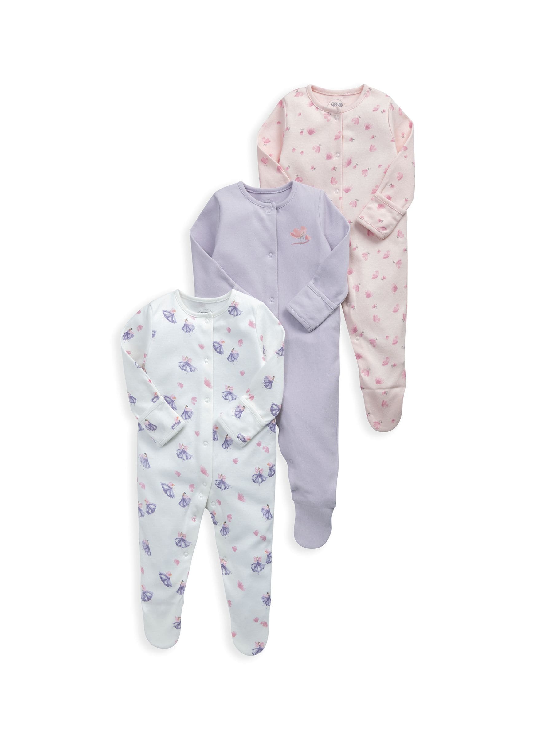 Next：日本 ピンク バレリーナ - Mamas & Papas Sleepsuits 3 Pack