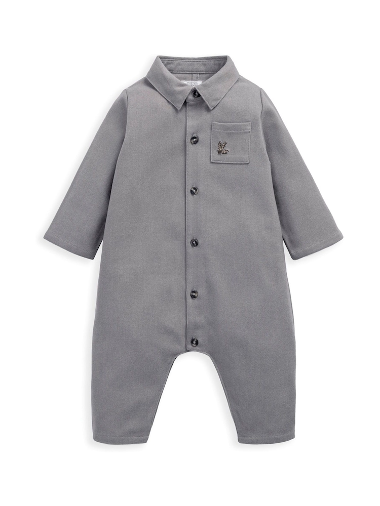 Mamas & Papas Grey Woven Collar Romper - Image 2 of 3