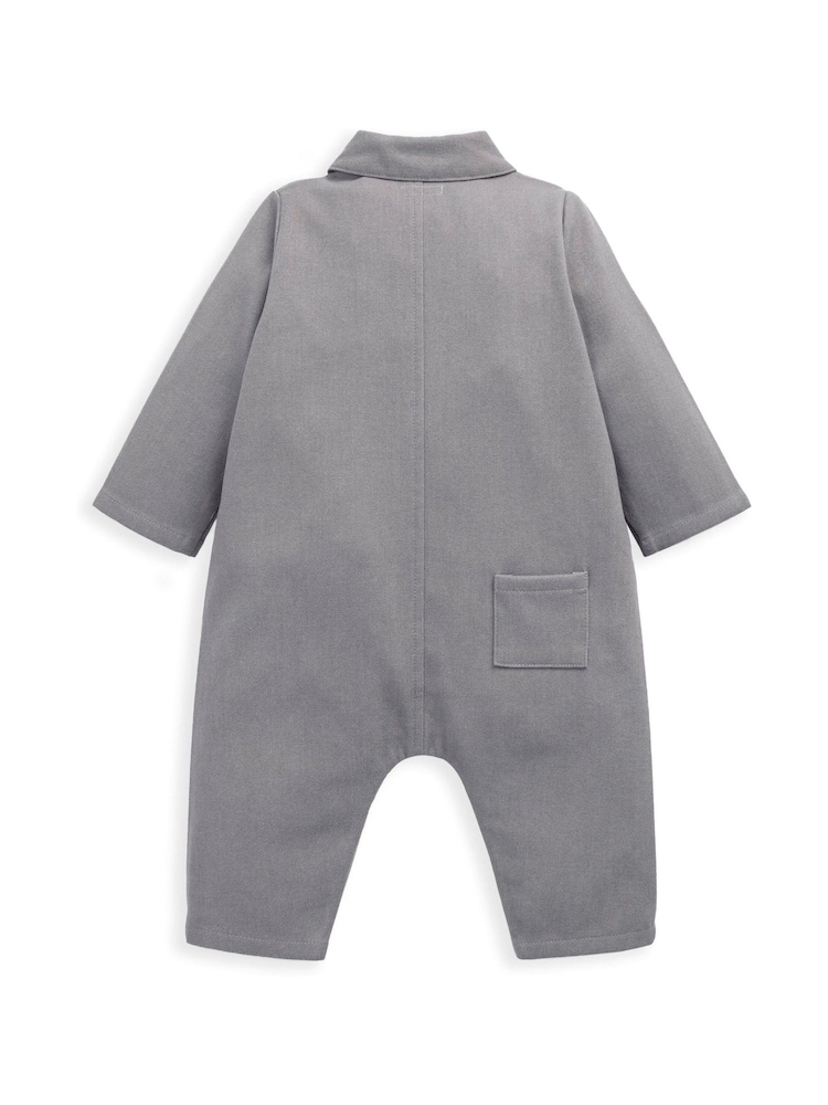 Mamas & Papas Grey Woven Collar Romper - Image 3 of 3