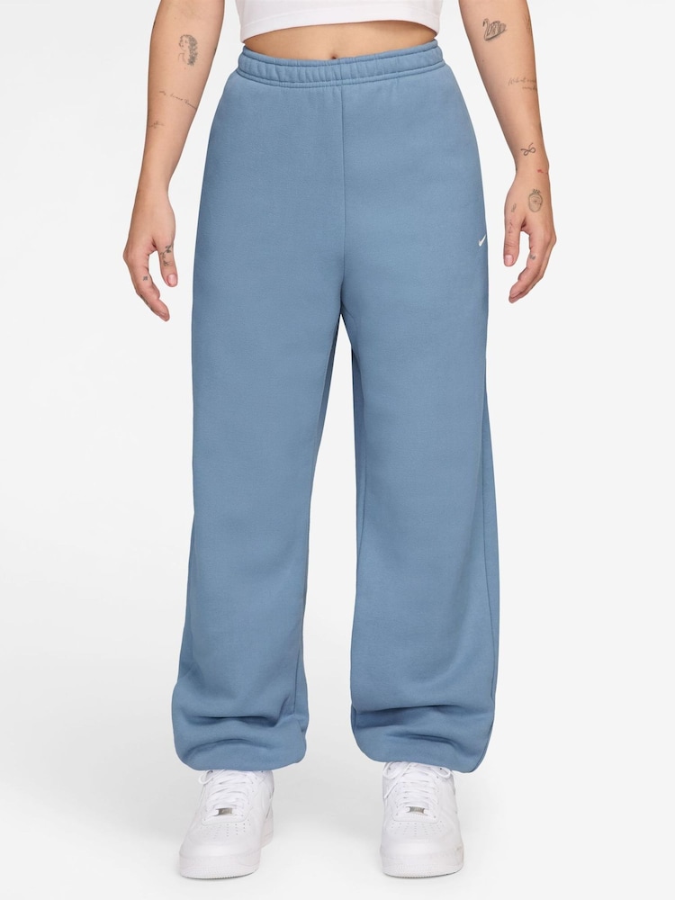 Nike Work Blue Studio Fleece Oversized Cuffed Joggers - Image 1 of 3 Nike Work Blue Studio Fleece Oversized Cuffed Joggers - Image 1 of 3