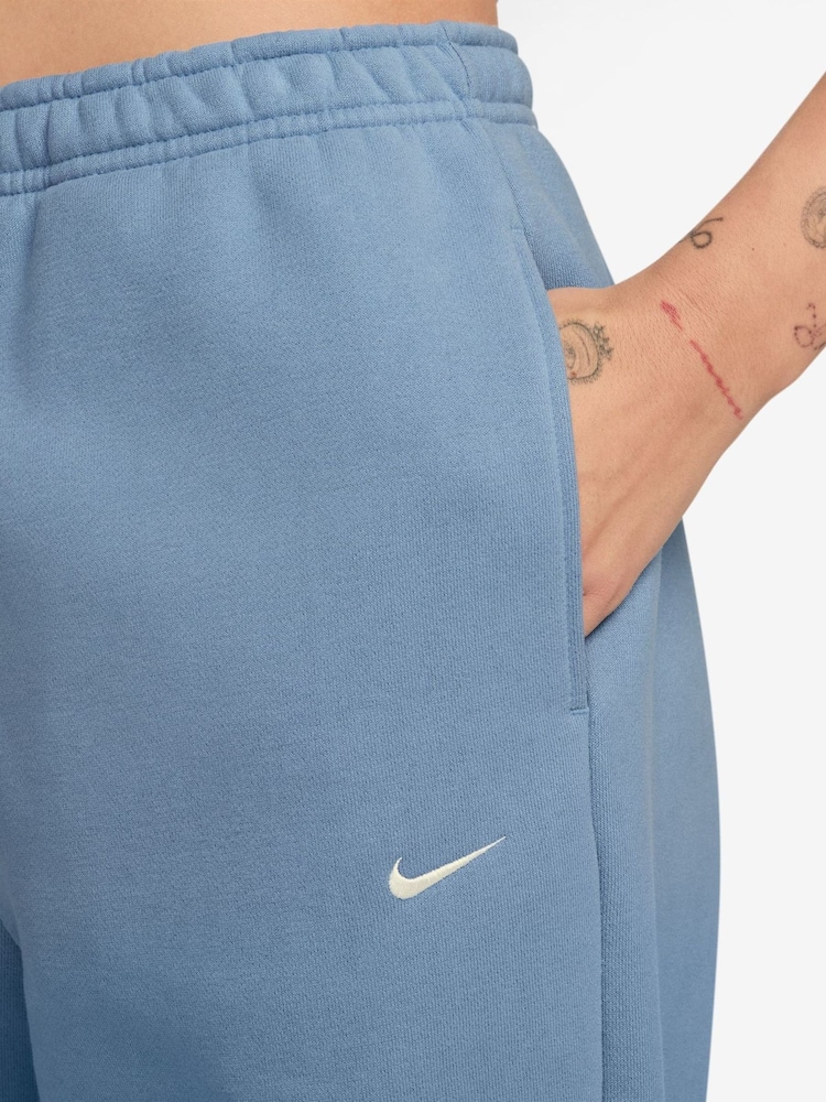 Nike Work Blue Studio Fleece Oversized Cuffed Joggers - Image 3 of 3 Nike Work Blue Studio Fleece Oversized Cuffed Joggers - Image 3 of 3