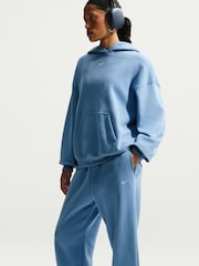 Nike Work Blue Studio Fleece Oversized Cuffed Joggers - Image 4 of 5