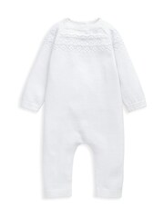 Mamas & Papas Cream Pointelle Knitted Romper - Image 2 of 3