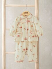 Mamas & Papas Cream Floral Print Woven Pyjamas - Image 1 of 4