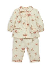 Mamas & Papas Cream Floral Print Woven Pyjamas - Image 2 of 4