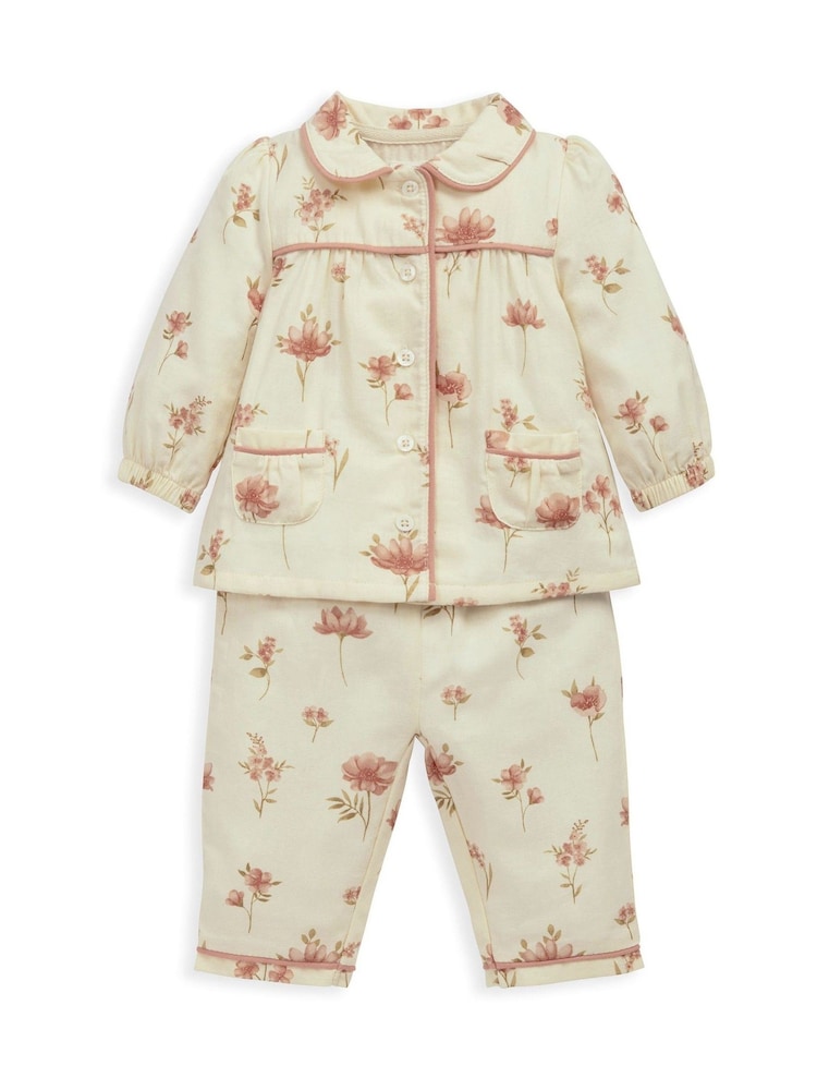 Mamas & Papas Cream Floral Print Woven Pyjamas - Image 2 of 4