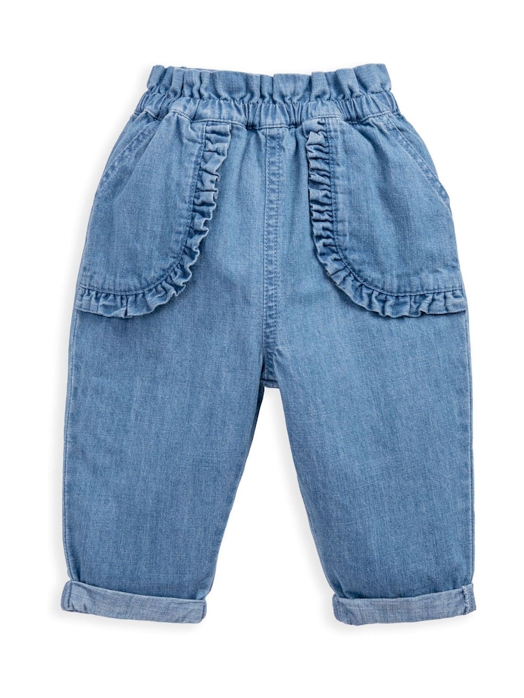 Mamas & Papas Blue Frill Jeans - Image 2 of 2 Mamas & Papas Blue Frill Jeans - Image 2 of 2