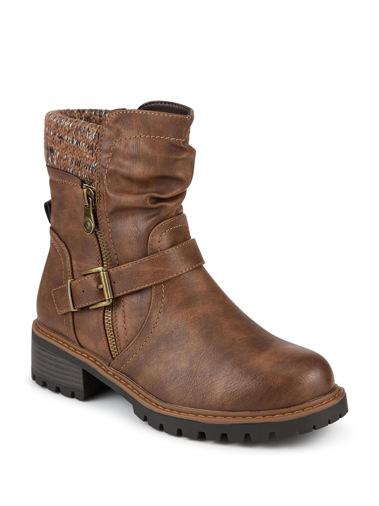 Pavers Brown Ladies Ankle Boots Casual - Image 2 of 5