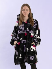Vanilla Underground Black Monster High Skull & Lighting Bolt Blanket Hoodie - Image 1 of 8