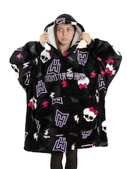Vanilla Underground Black Monster High Skull & Lighting Bolt Blanket Hoodie - Image 3 of 8