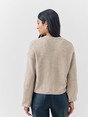 ONLY Natural Bow Front V-Neck Cardigan - Image 3 of 7