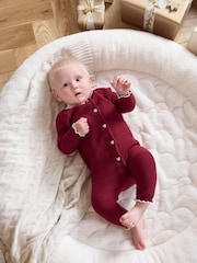 Mamas & Papas Red Red Mrs Santa Christmas Knit Romper - Image 3 of 4