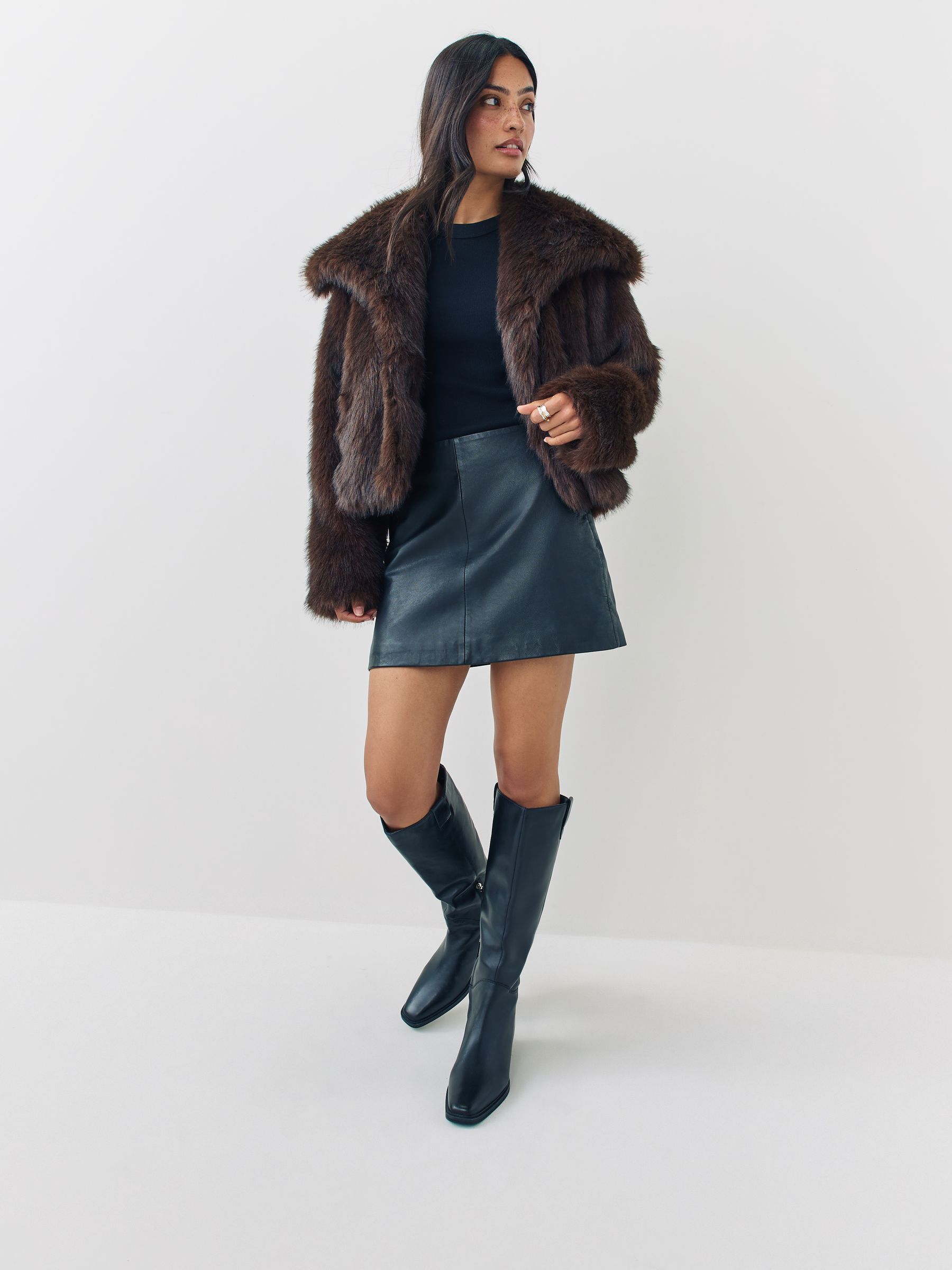 Buy ONLY Brown Faux Fur Short Jacket from Next Canada