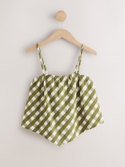 Green GIngham Sleeveless Bandana Cami Top - Image 1 of 3