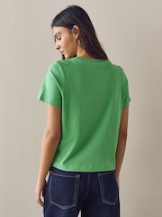 Green Embellished Petit Pois Short Sleeve Crew Neck T-Shirt - Image 4 of 8