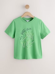 Green Embellished Petit Pois Short Sleeve Crew Neck T-Shirt - Image 6 of 8