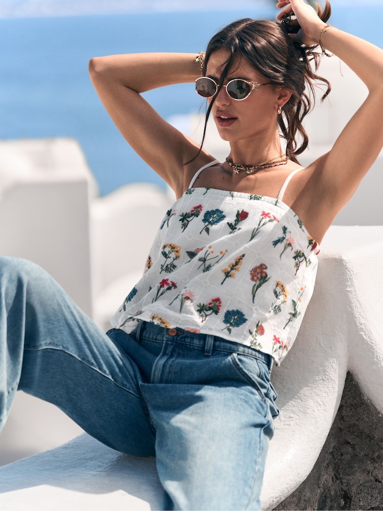 Ecru Floral Cami Top - Image 1 of 6