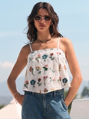 Ecru Floral Cami Top - Image 2 of 6