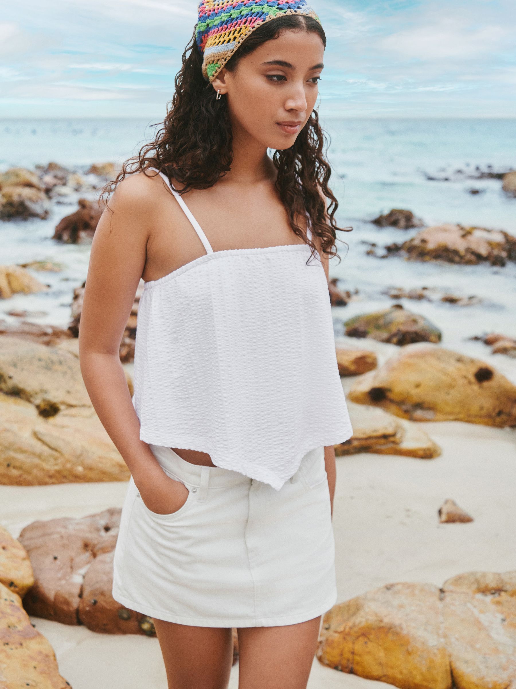 Buy White Sleeveless Bandana Cami Top from Next USA