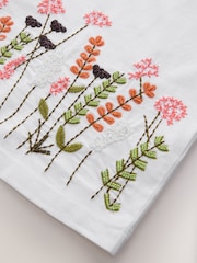 White Embellished Floral Short Sleeve Crew Neck T-Shirt - Image 8 of 8