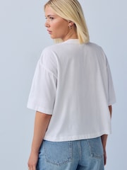 White Sparkle Capri Short Sleeve Crew Neck T-Shirt - Image 4 of 8