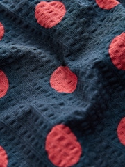 Red/Navy Polka Dot Beaded Strap Sleeveless Top - Image 7 of 8