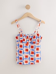 Imprimé poisson rouge/bleu - Beaded Strap Sleeveless Top - Image 4 de 6