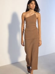 Brown Textured Maxi Skirt - Image 2 of 7