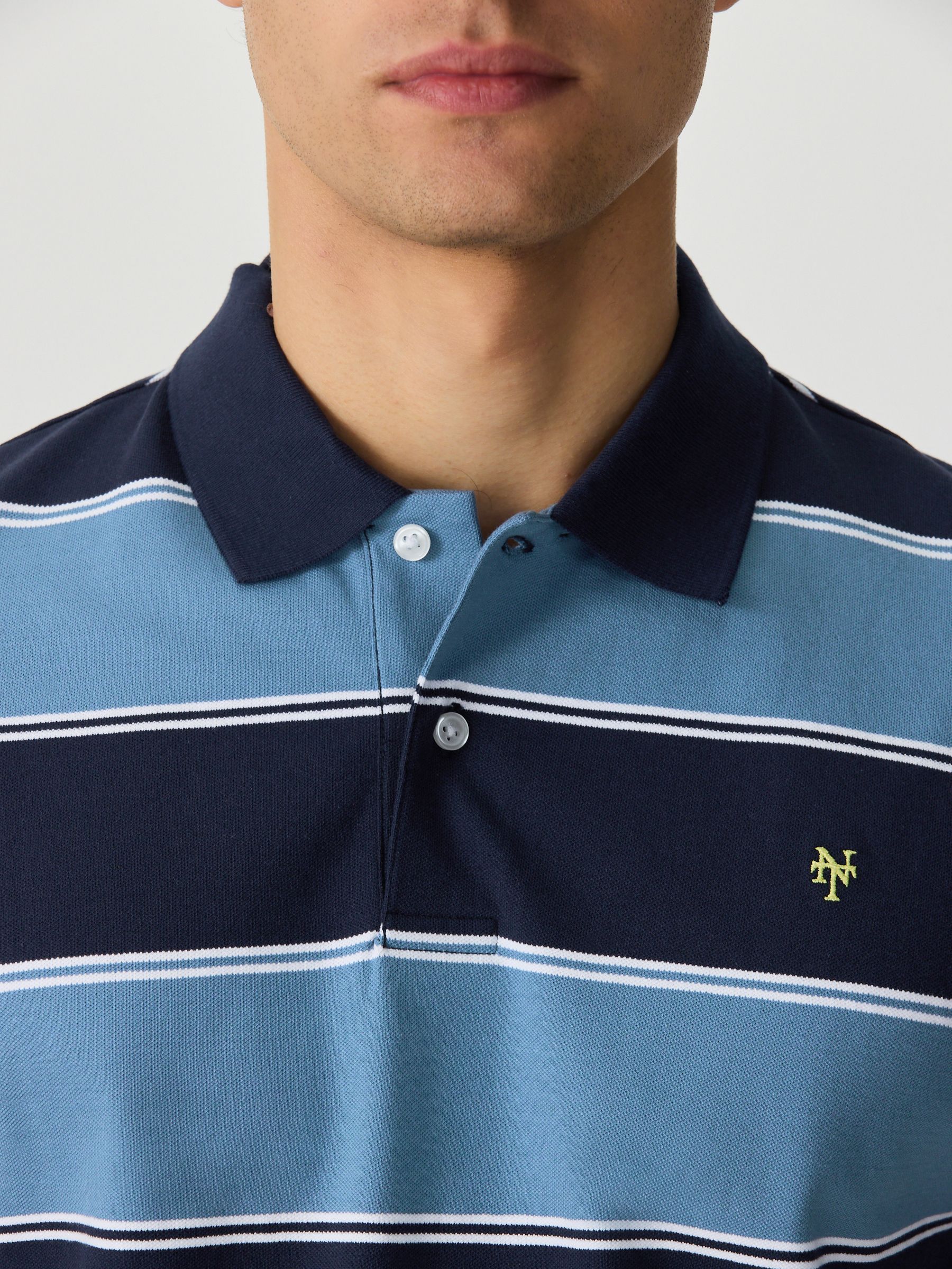 Buy Blue Horizontal Striped Polo Shirt from Next USA
