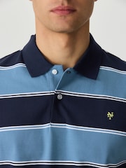 أزرق - قميص بولو مخطط بالعرض - Image 5 of 8