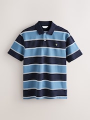 أزرق - قميص بولو مخطط بالعرض - Image 6 of 8