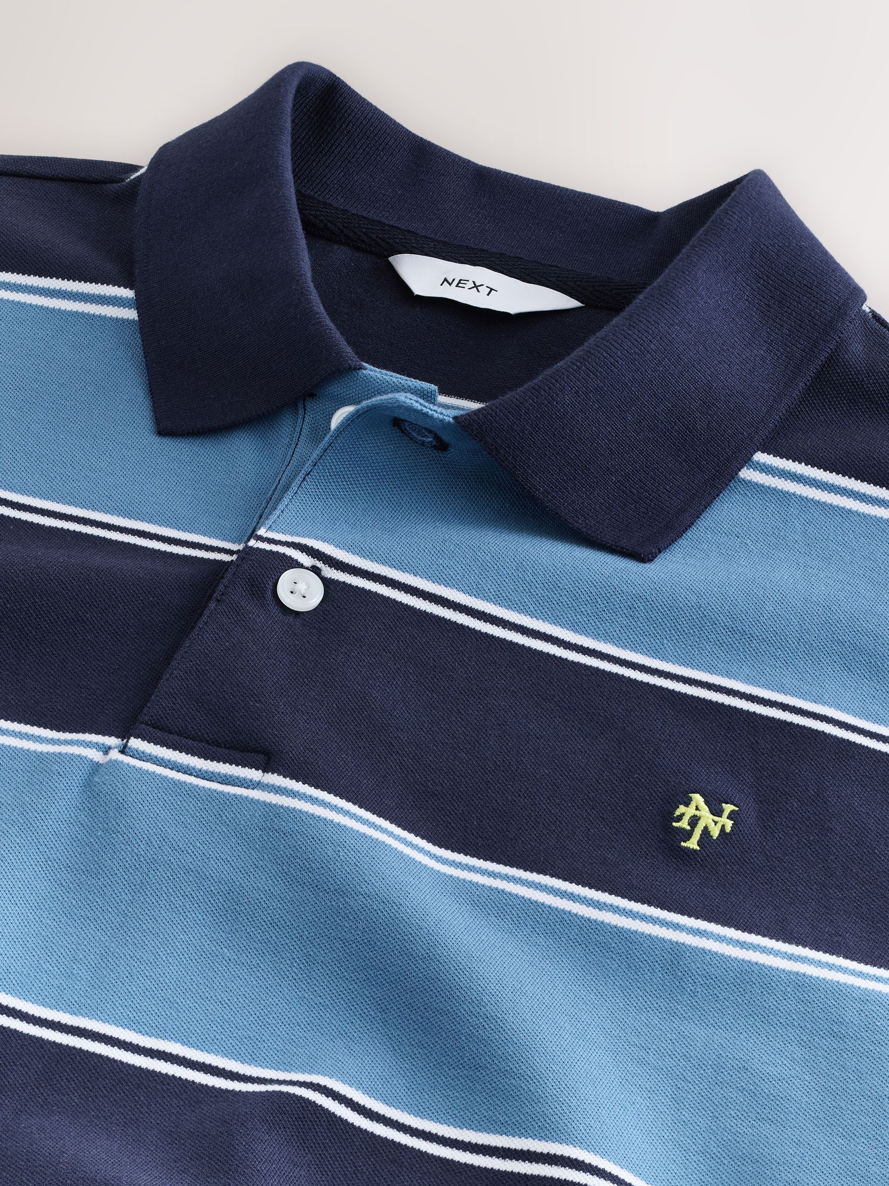 Buy Blue Horizontal Striped Polo Shirt from Next USA