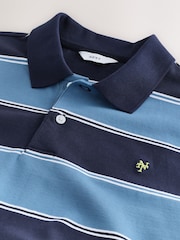 أزرق - قميص بولو مخطط بالعرض - Image 7 of 8