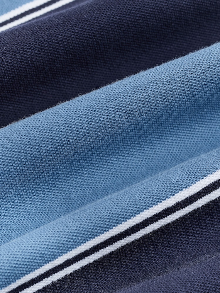 أزرق - قميص بولو مخطط بالعرض - Image 8 of 8
