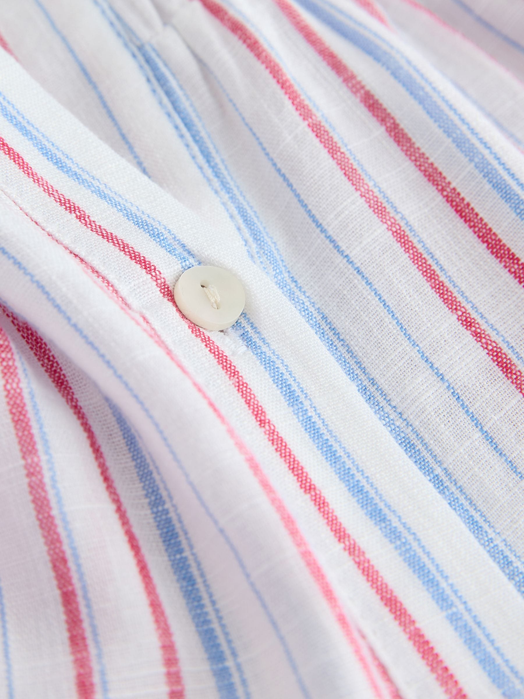 Buy White/Red/Blue Stripe Short Sleeve Shirt with Linen from Next USA