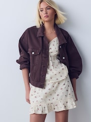 クリーム 小花柄プリント - Mini Skort - 画像 1 / 9