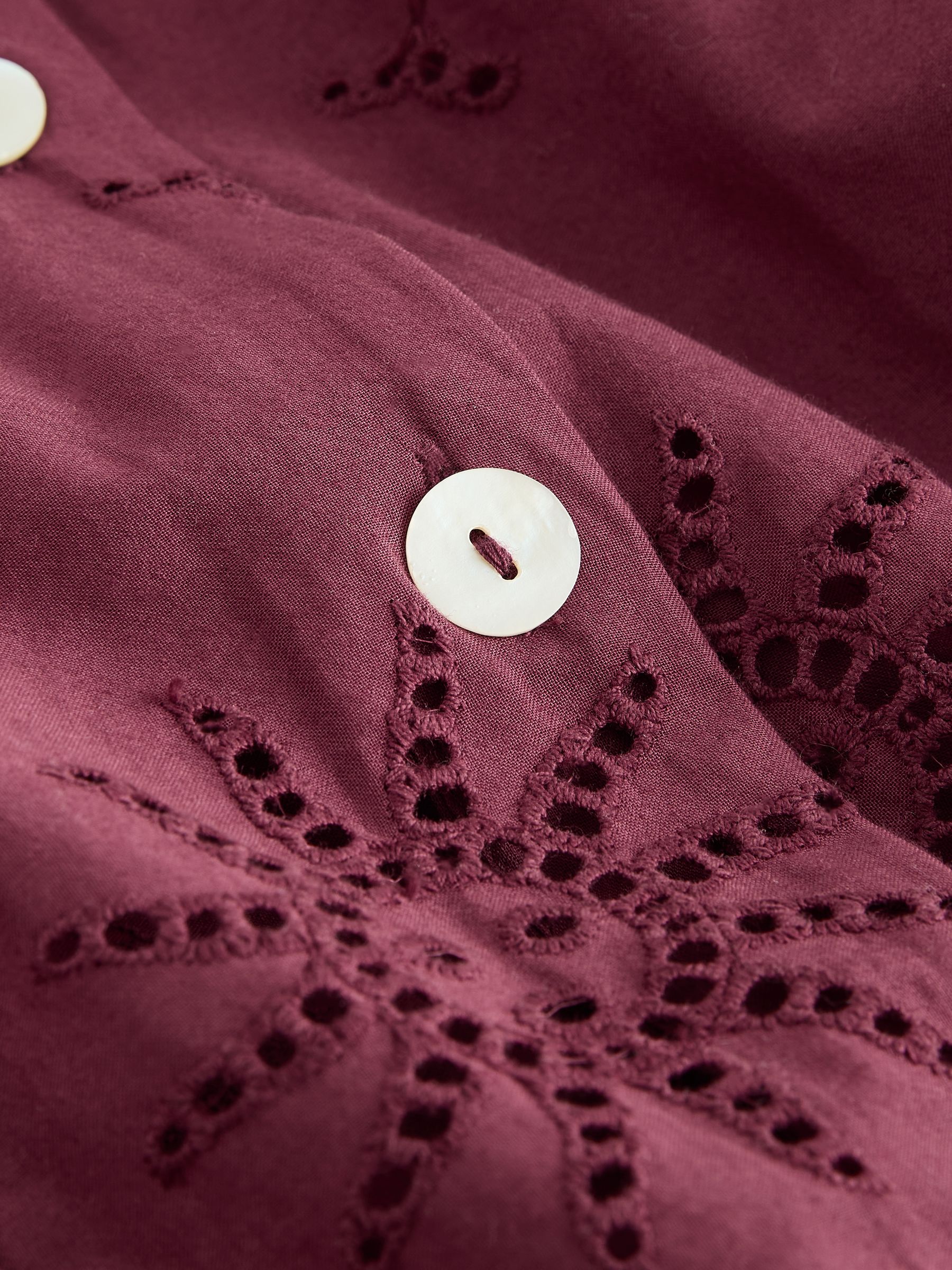 Buy Burgundy Sun - Broderie Button Front Top з сайту Next Ukraine