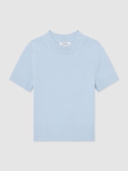 Reiss Pale Blue Rhea Short Sleeve Jumper - Image 2 of 3