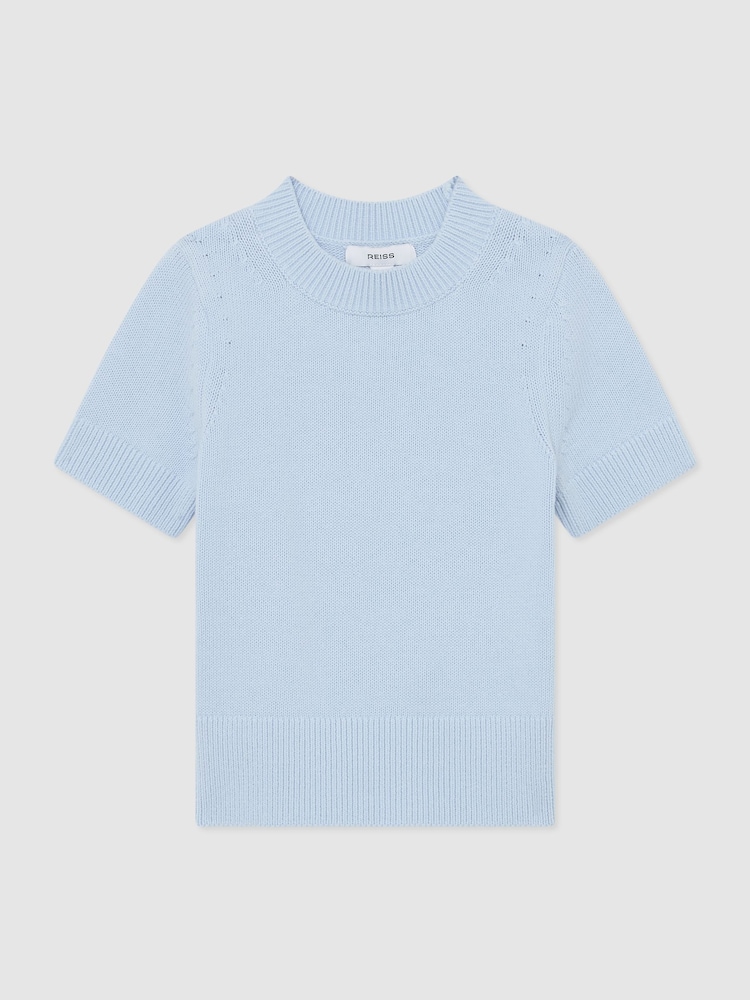 Reiss Pale Blue Rhea Short Sleeve Jumper - Image 2 of 3