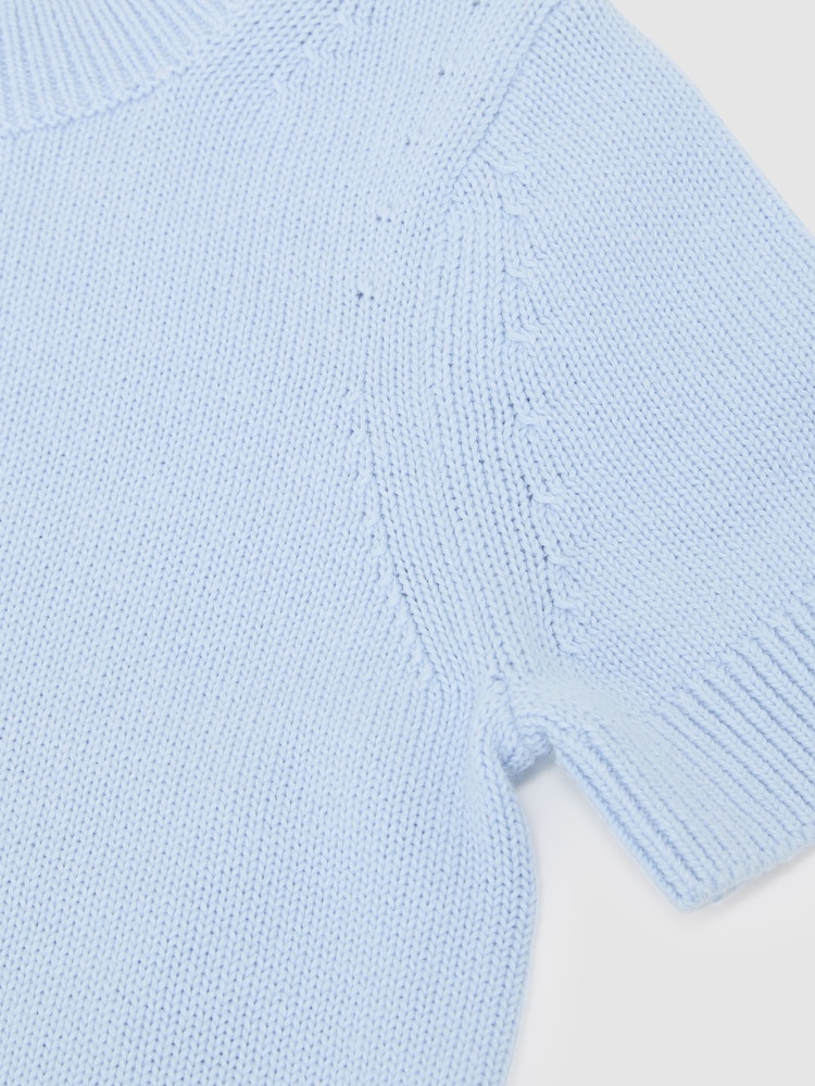 Reiss Pale Blue Rhea Short Sleeve Jumper - Image 3 of 3