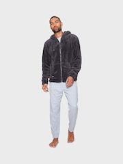 Threadbare Grey Borg Zip-Through Lounge Hoodie - Image 4 of 4