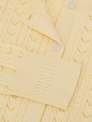 Reiss Lemon Flo Wool-Cotton Pointelle Cardigan - Image 3 of 3