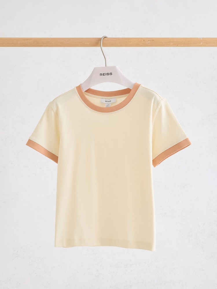 Reiss Cream Belle Cotton Crew-Neck T-Shirt - Image 2 of 3 Reiss Cream Belle Cotton Crew-Neck T-Shirt - Image 2 of 3
