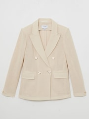 Reiss Cream Fiore Open-Weave Double-Breasted Blazer - Image 2 of 6