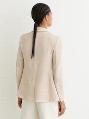 Reiss Cream Fiore Open-Weave Double-Breasted Blazer - Image 5 of 6