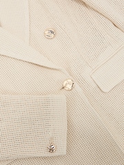 Reiss Cream Fiore Open-Weave Double-Breasted Blazer - Image 6 of 6