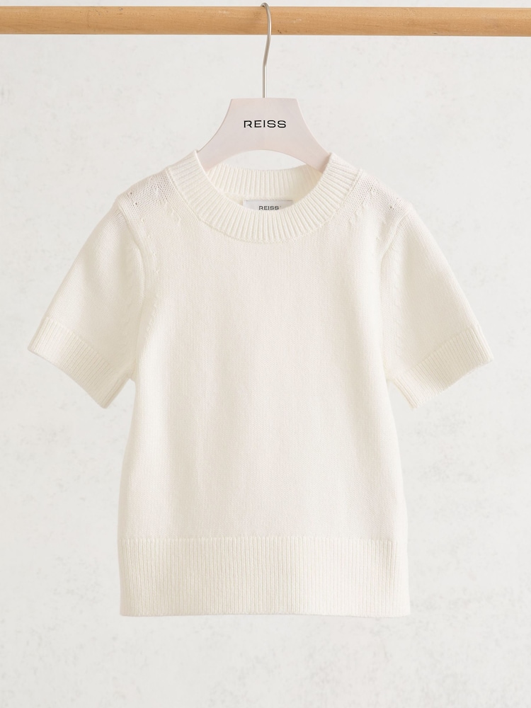 Reiss Ivory Rhea 13-14 yrs Cotton Short-Sleeve Jumper - Image 3 of 3