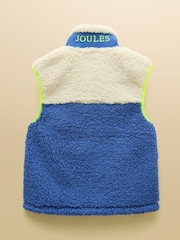 Joules Boys' Billy Cream & Blue Fleece Gilet - Image 2 of 4